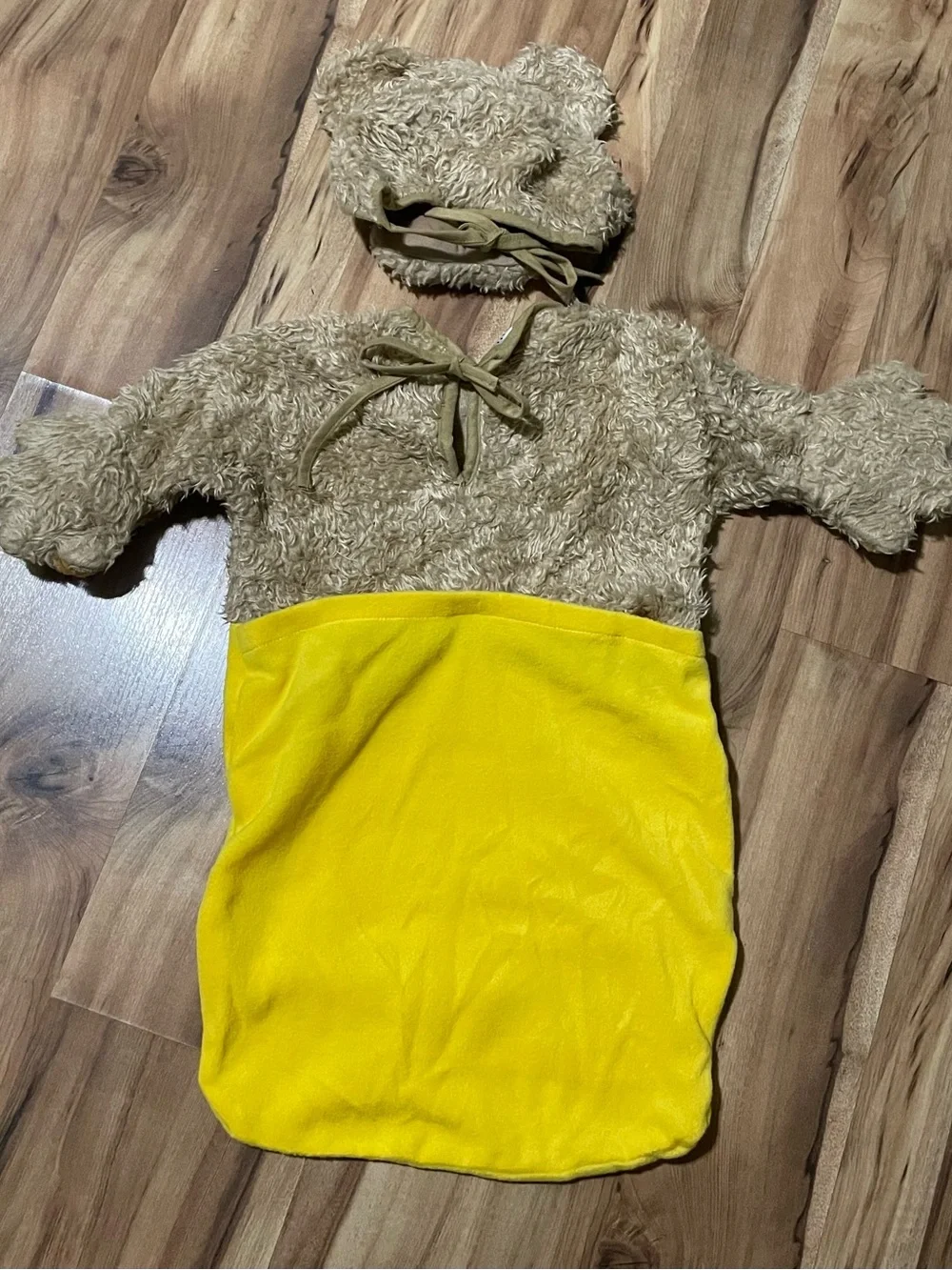 Y2K Cinema Secrets Honey Bear Infant Costume Furry Bear Halloween Yellow Pot